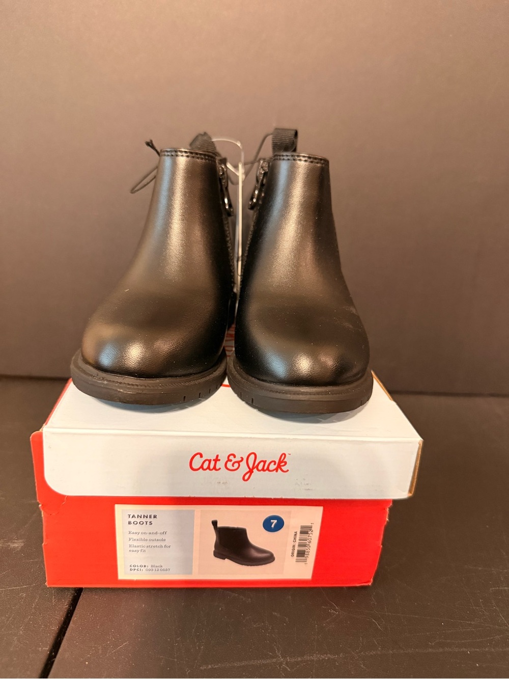 Cat & Jack Black Kids Chelsea Boots